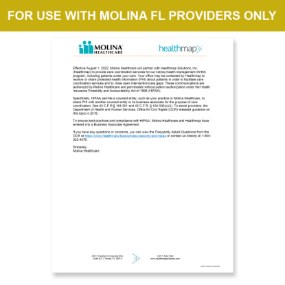 Picture of Molina FL Introduction HIPAA Consent Letter