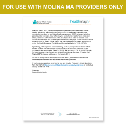 Picture of Molina MA Introduction HIPAA Consent Letter