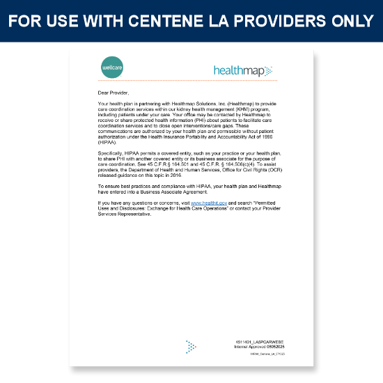 Picture of Centene LA HIPAA Letter