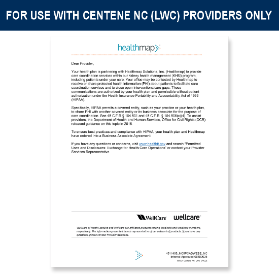 Picture of Centene NC Medicare HIPAA Letter