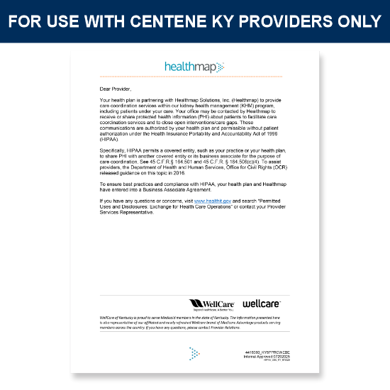 Picture of Centene KY HIPAA Letter