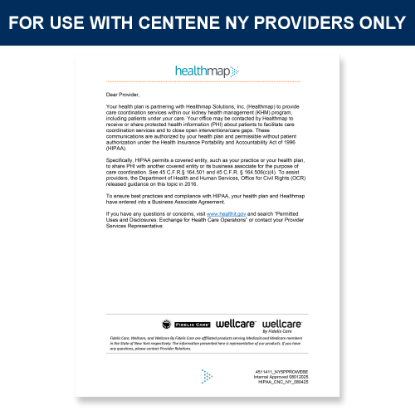 Picture of Centene NY HIPAA Letter